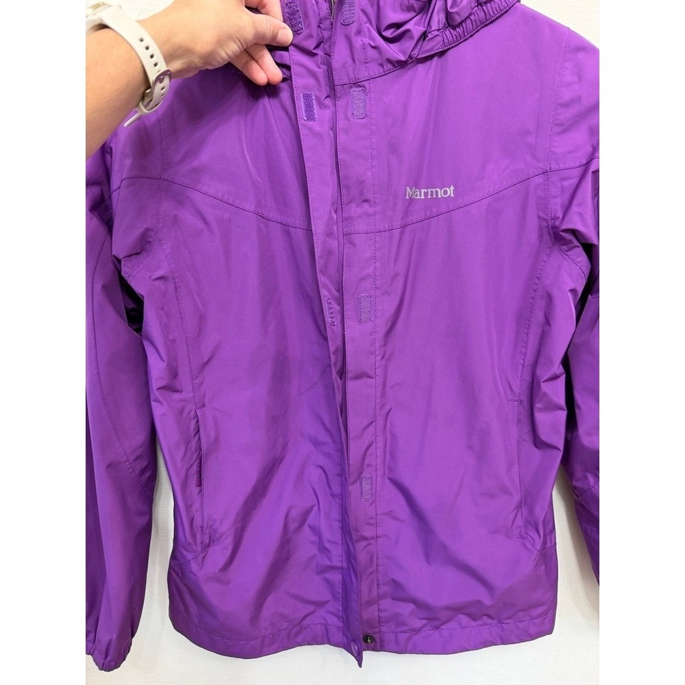 Marmot Girls Large Purple Hooded Rain Jacket J45960 Waterproof Outdoor - Picture 3 of 10